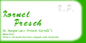 kornel presch business card